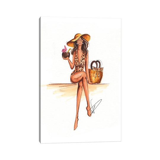 Club Tropicana by Dorina Nemeskeri - Wrapped Canvas Painting on Canvas