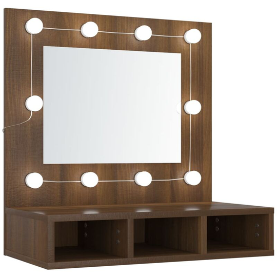 Vidaxl - Mirror Cabinet with led Brown Oak 60x31.5x62 cm Brown