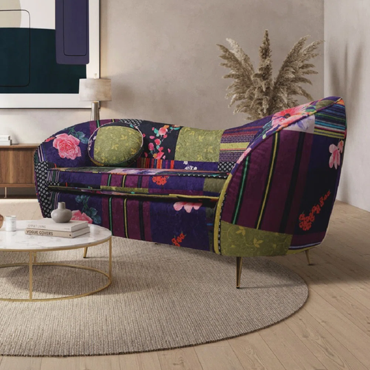 Patchwork Fabric 2 Seater Sofa