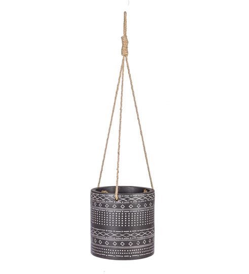 AZTECO ROUND MAGN HANGING VASE D22