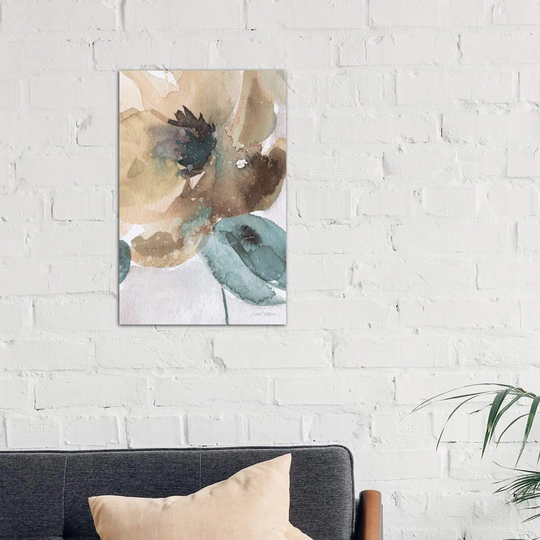 'Watercolour Poppy II' Painting on Wrapped Canvas