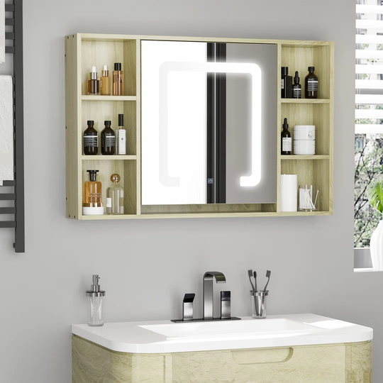 Lemp 100cm x 65cm Surface Mount Mirror Cabinet with LED Lighting