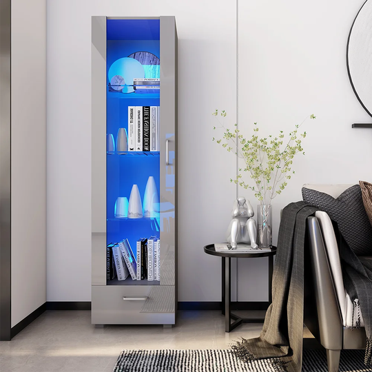 190CM Tall Display Cabinet With Lighting
