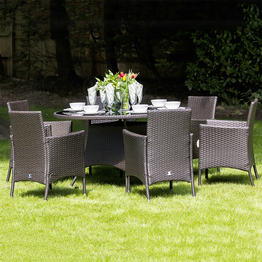 Chicopee Round 7 - Piece 6 - Person 76Cm L Patio Dining Set