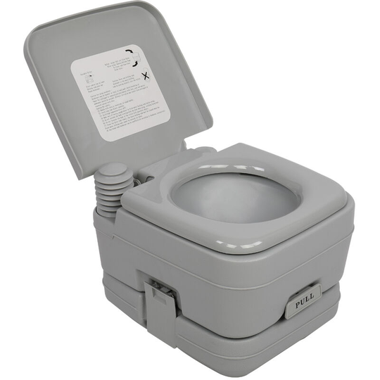 Axhup - Portable Toilet with Lid, 10L Removable Toilet for Camping Travel Motorhome Caravan (Grey)