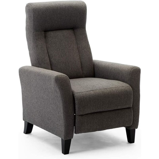 Eppleworth linen fabric pushback recliner armchair sofa cinema recliner chair (Grey) - Grey - More4homes