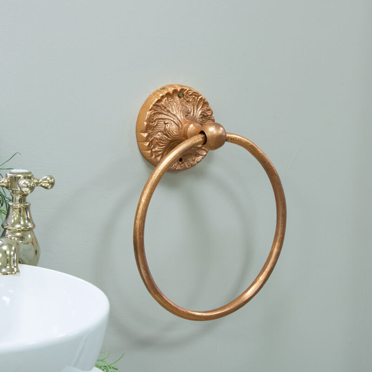 Luxe Copper Ring Towel Holder - copper