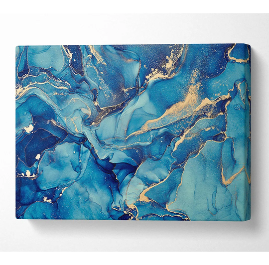 Deep Dark Blue Glitter - Wrapped Canvas Graphic Art