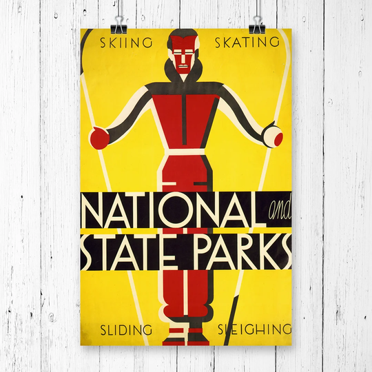 'Vintage Ski Travel Poster' vintage Advertisement