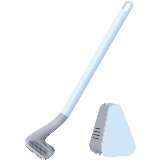 Toilet Brush and Holder Wall-mounted tpr Bristles Toilet Brush Cleaner No-drilling Bathroom Deep Cleaning Toilet Bowl Brush No Dead End Cleaning