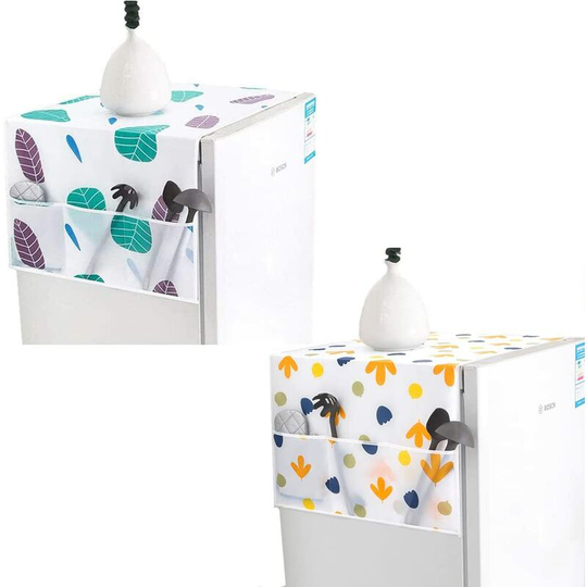 2 Pieces Dustproof Washing Machine, Protective Cover for Refrigerator, Multipurpose Dust Cover, Refrigerator and Washing Machine, with Storage Bag