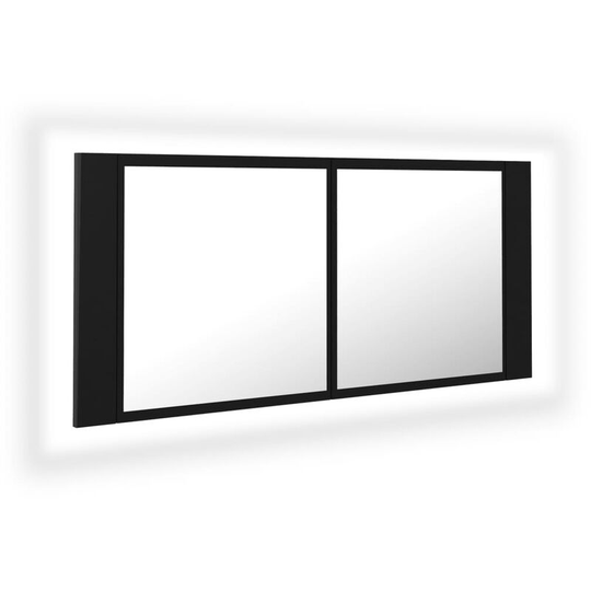 Vidaxl - led Bathroom Mirror Cabinet Black 100x12x45 cm Acrylic Black