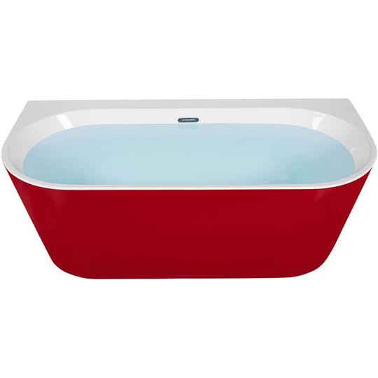 Beliani - Bathtub Sanitary Acrylic Oval Rounded Edges 170 x 80 cm Red Harvey - Red