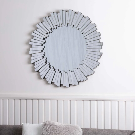 Angels Metal Framed Wall Mounted Accent Mirror in Silver