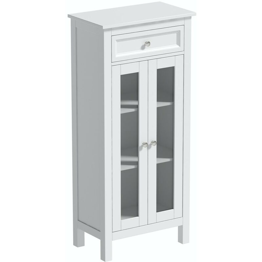 The Bath Co. Marlow tall storage cabinet - Matt white