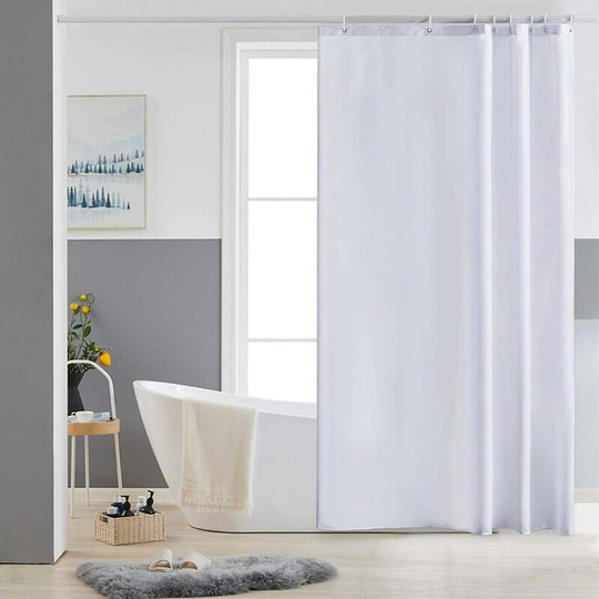 1 Piece Mildew Proof Shower Curtain Washable Waterproof Fabric Large Polyester Shower Curtains for Bathtub or Bathroom White 120x180cm