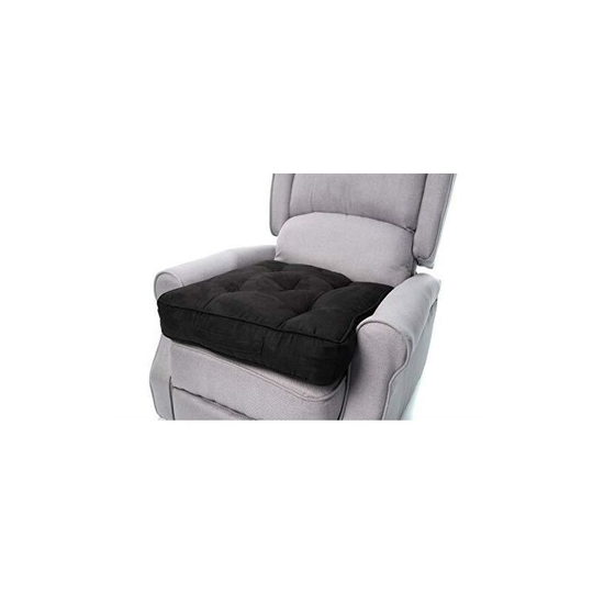 Armchair Booster Comfortable Living Room Faux Suede Cushion 4' Thick Seat Pad, Black - Loft 25