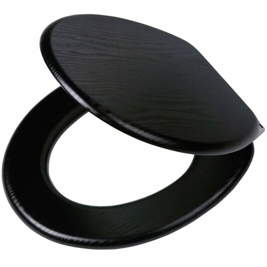 Soft-Close Toilet Seat Blackwash mdf Black 252030746 Tiger Black