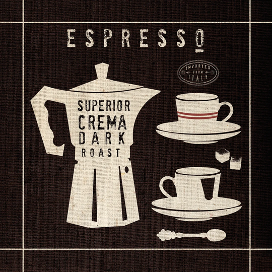 Espresso on Linen Black by Studio Mousseau - Wrapped Canvas Typography Print