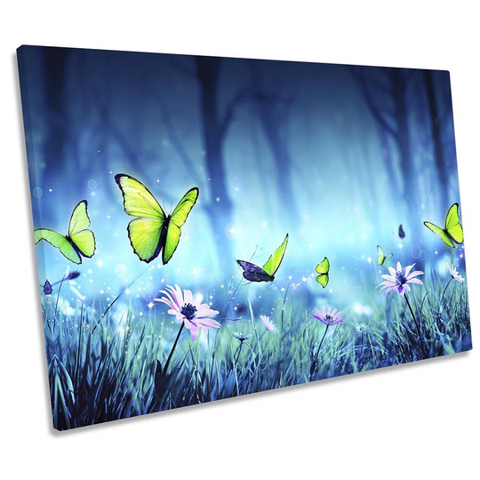 Majestic Butterfly Floral - Wrapped Canvas Graphic Art