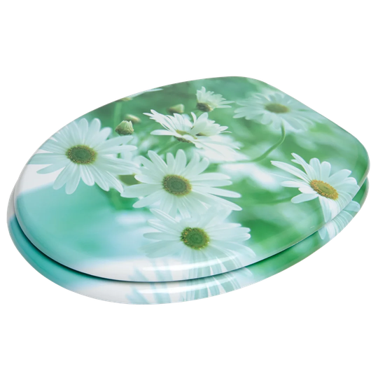 Daisies Elongated Toilet Seat
