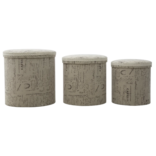 Writings Fabric 3 Piece Basket Set