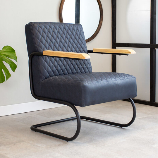 Industrial armchair Lars Blue - Blue