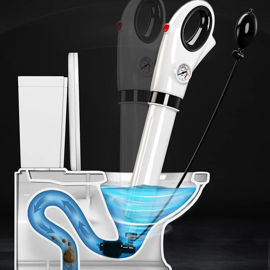 Ultra High Pressure Multi-Function Toilet Plunger with 4 Plunger Heads for Toilet, Cleaning Pump Suitable for Toilet, Tub, Shower, Tub (Filling/Air