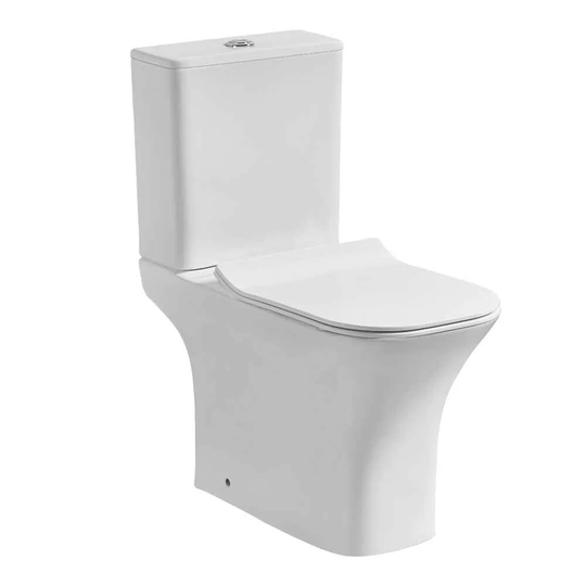 Baho Close Coupled Toilet with Button Flush and Soft Close Seat