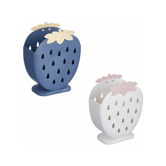 Creative Home Strawberry Chopsticks Cage Kitchen Stand-up Multifunctional Chopsticks Cage Double Drain Chopsticks Box Plastic Chopsticks 2