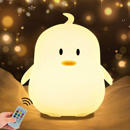 Penguin Night Light Baby Night Light Portable Night Light Child Night Light Multicolor Night Light Lamp Penguin Silicone 9 Colors Breathing Faucet