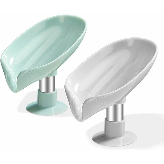 Soap Dish with Drain Shower Soap HolderSuction Cup Soap Dish Set of 2 Kitchen Sink Sponge Holder Kitchen Soap Dish Easy Cleaning Quick Drying Without