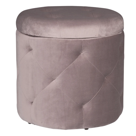 Cathleen 39.5Cm Velvet Tufted Round Storage Ottoman