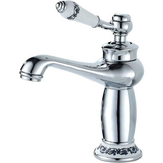 Retro Bathroom Faucet, Basin Faucet Ceramic Handle Single Handle Basin Mixer Tap, Hot and Cold Water Bathroom Faucet, Brass