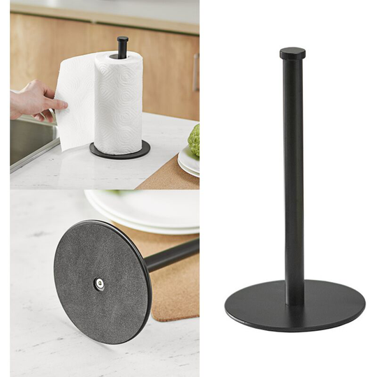 1PCS Paper Towel Holder, Countertop Stainless Steel Paper Towel Rack, Paper Towel Rack for Kitchen, Bedroom, Bathroom (Black), Kitchen Oil Absorbing