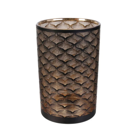 Farlough Black/Gold 20cm Glass Table Vase