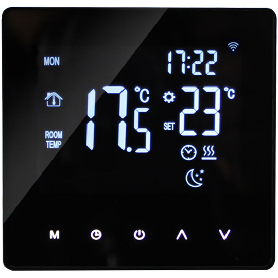 Asupermall - WiFi Smart Thermostat Temperature Controller for Electric Heating lcd Display Touch Screen Week Programmable App Control Underfloor