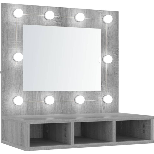 Vidaxl - Mirror Cabinet with led Grey Sonoma 60x31.5x62 cm Grey