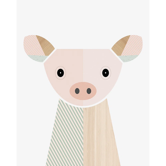'Pig' Graphic Art Print on Canvas
