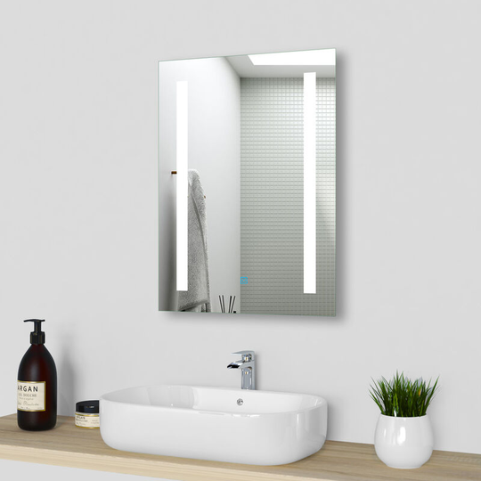 Bathroom Wall Mirror with LED Lights Touch Sensor Switch Vertical - 500x700 Single Touch + LED Only
