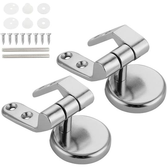 Toilet Seat Hinge Universal Toilet Bowl Fixing, Replacement Corrosion Resistant Chrome Toilet Seat Hinge with Bolts and Nuts