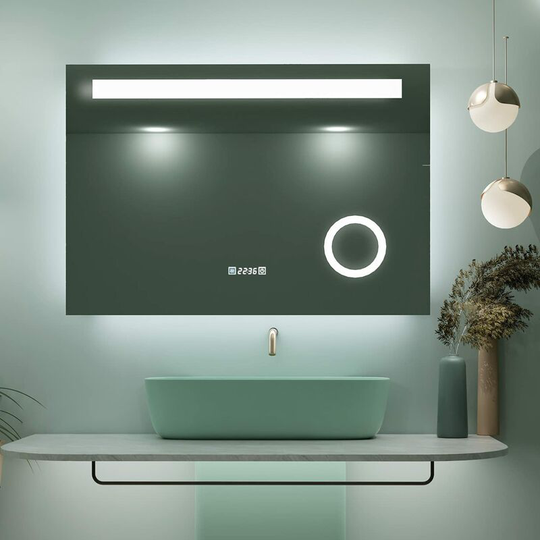 1000x700mm Illuminated led Bathroom Mirror Light up Wall Mirror with 3X magnifier Touch Sensor Switch Demister Pad Wall Mounted - Lisa