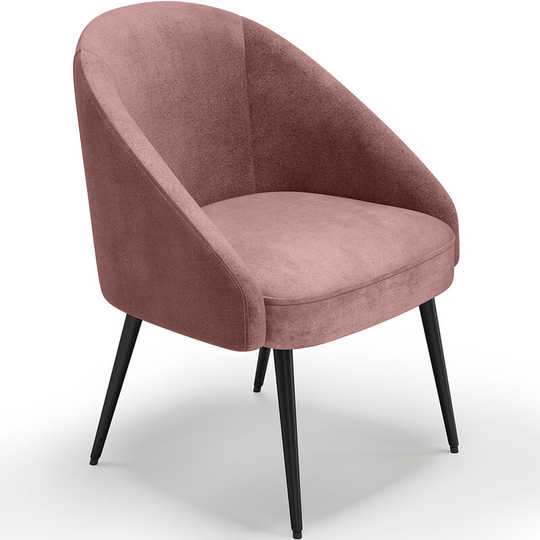 Velvet upholstered accent chair - Wasda Pink Velvet, Wood, Metal, Polyester - Pink