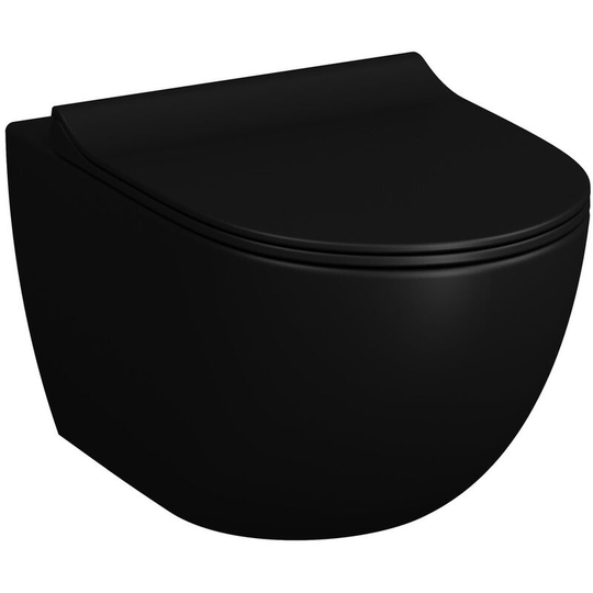 Sento SmoothFlush rimless toilet bowl + softclose seat, Matt black (7848-083-6147) - Vitra