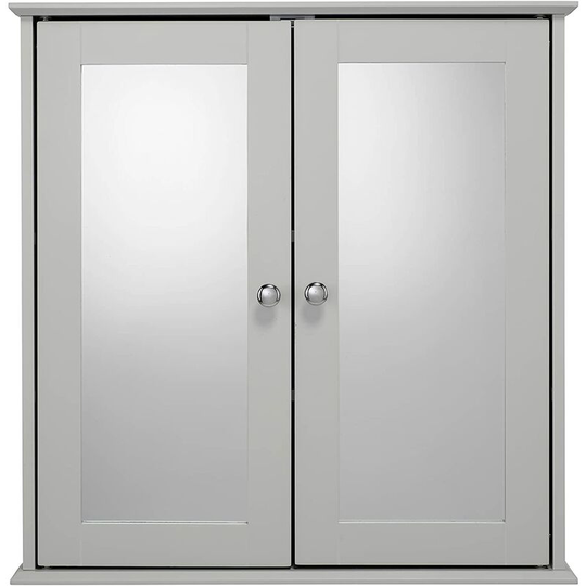 Ashby Cool Grey Wooden Double Door Cabinet fscp - Croydex