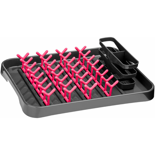 Grey and Hot Pink Dish Drainer - Premier Housewares