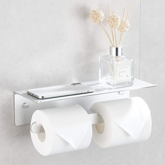 Self-adhesive toilet paper door Double door roll toilet paper without drilling for bathroom and matt kitchen