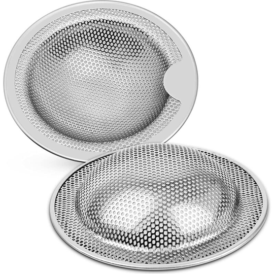 A set of two stainless steel sink filters (5CM)