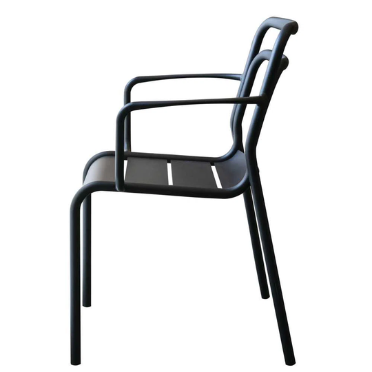Loscalzo Light Grey Metal Arm Chair (Set Of 2)