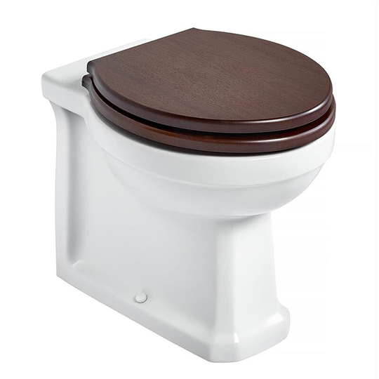 Waverley Back to Wall Toilet 500mm Projection - Mahogany Seat - Ideal Standard